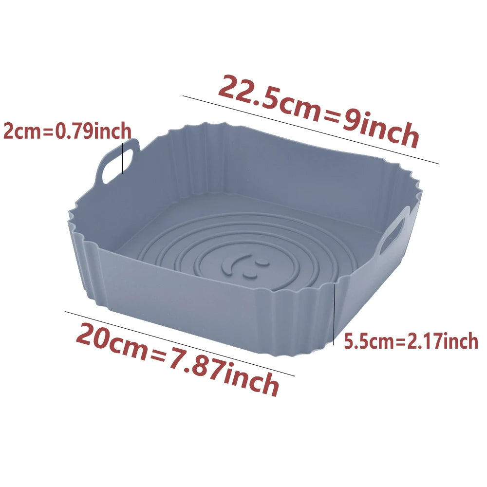 Mata / Naczynie Silikonowe do Air Fryer 20 / 22cm - Łatwe Czyszczenie | Non-Stick
