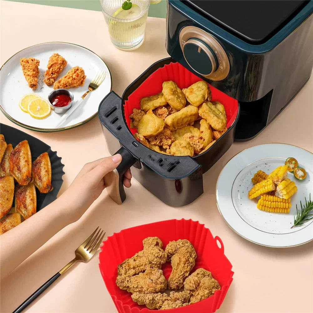 Mata / Naczynie Silikonowe do Air Fryer 20 / 22cm - Łatwe Czyszczenie | Non-Stick