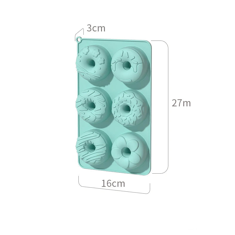 Foremka do Pieczenia Pączków / Donutów (6 szt.) | Silikonowa Non-Stick 16x27x3cm