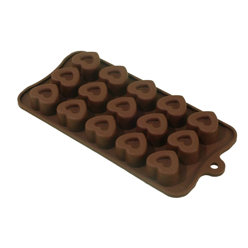Silikonowa Forma SERCE W SERCU (15 szt.) - Czekoladki, Pralinki, Lód | BPA Free