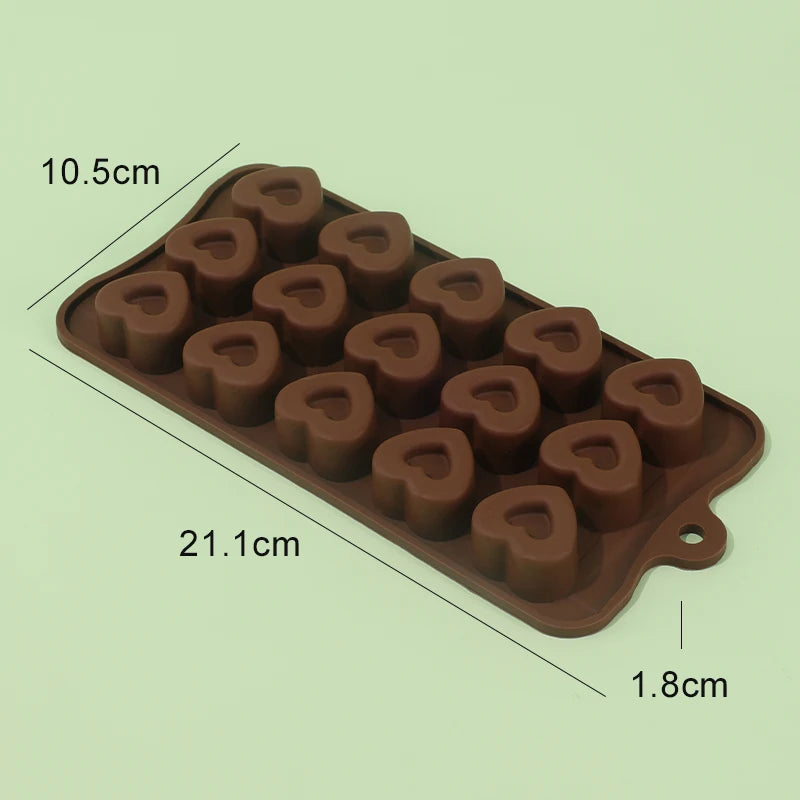 Silikonowa Forma SERCE W SERCU (15 szt.) - Czekoladki, Pralinki, Lód | BPA Free