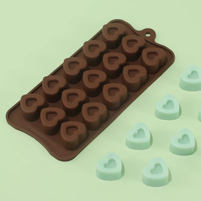 Silikonowa Forma SERCE W SERCU (15 szt.) - Czekoladki, Pralinki, Lód | BPA Free