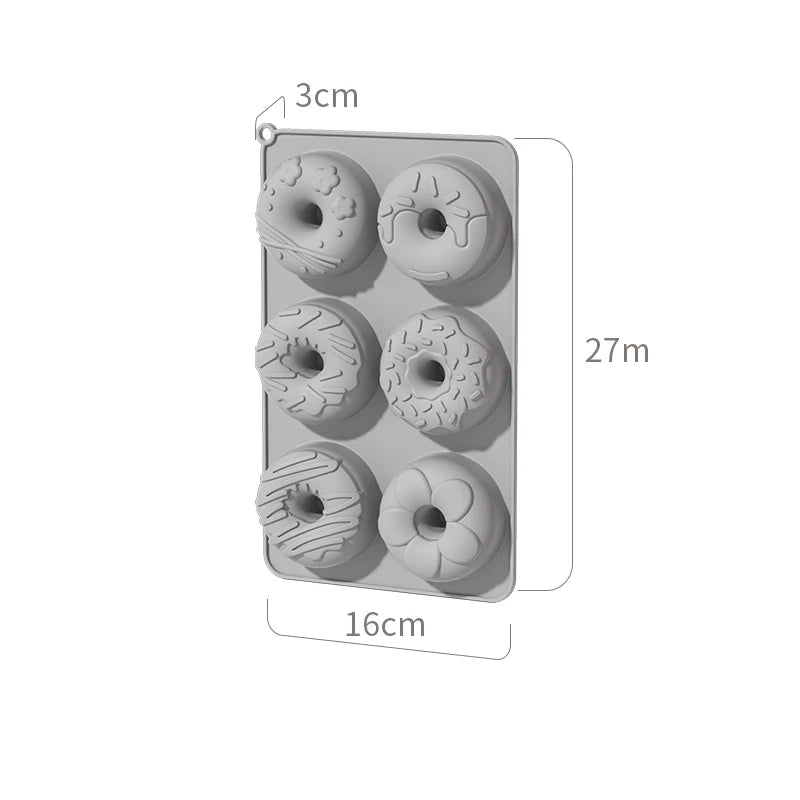Foremka do Pieczenia Pączków / Donutów (6 szt.) | Silikonowa Non-Stick 16x27x3cm