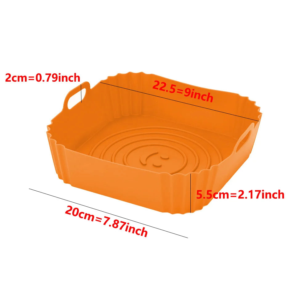 Mata / Naczynie Silikonowe do Air Fryer 20 / 22cm - Łatwe Czyszczenie | Non-Stick