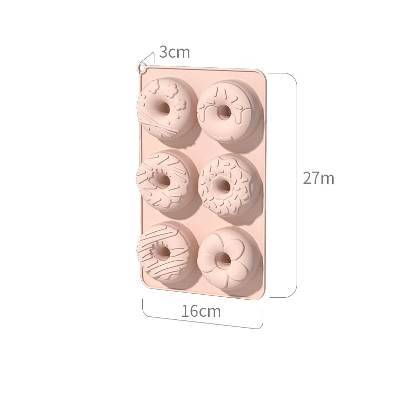 Foremka do Pieczenia Pączków / Donutów (6 szt.) | Silikonowa Non-Stick 16x27x3cm