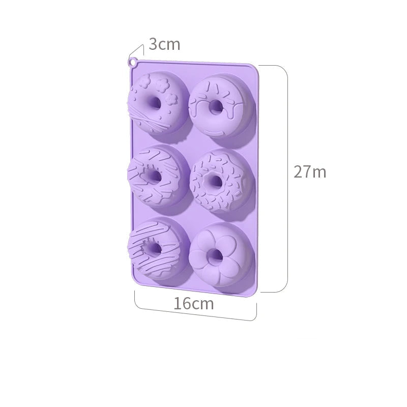 Foremka do Pieczenia Pączków / Donutów (6 szt.) | Silikonowa Non-Stick 16x27x3cm