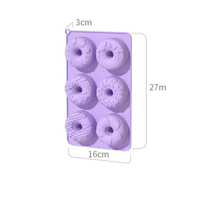 Foremka do Pieczenia Pączków / Donutów (6 szt.) | Silikonowa Non-Stick 16x27x3cm