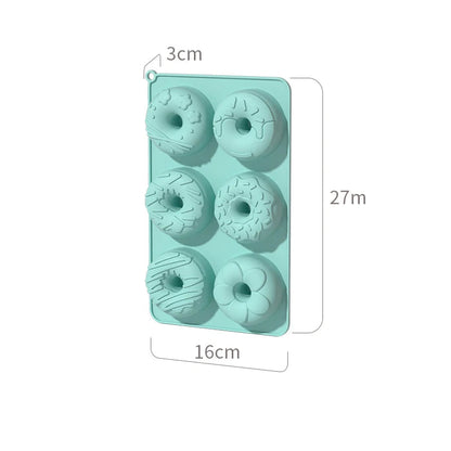 Foremka do Pieczenia Pączków / Donutów (6 szt.) | Silikonowa Non-Stick 16x27x3cm