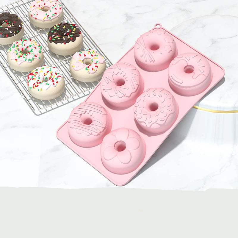 Foremka do Pieczenia Pączków / Donutów (6 szt.) | Silikonowa Non-Stick 16x27x3cm