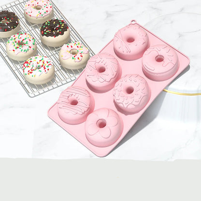 Foremka do Pieczenia Pączków / Donutów (6 szt.) | Silikonowa Non-Stick 16x27x3cm
