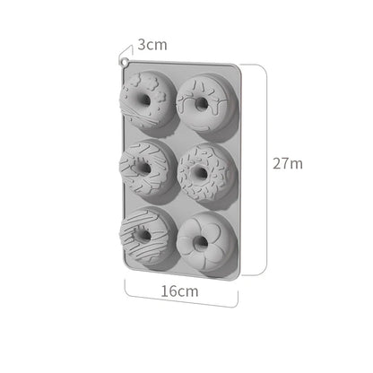 Foremka do Pieczenia Pączków / Donutów (6 szt.) | Silikonowa Non-Stick 16x27x3cm