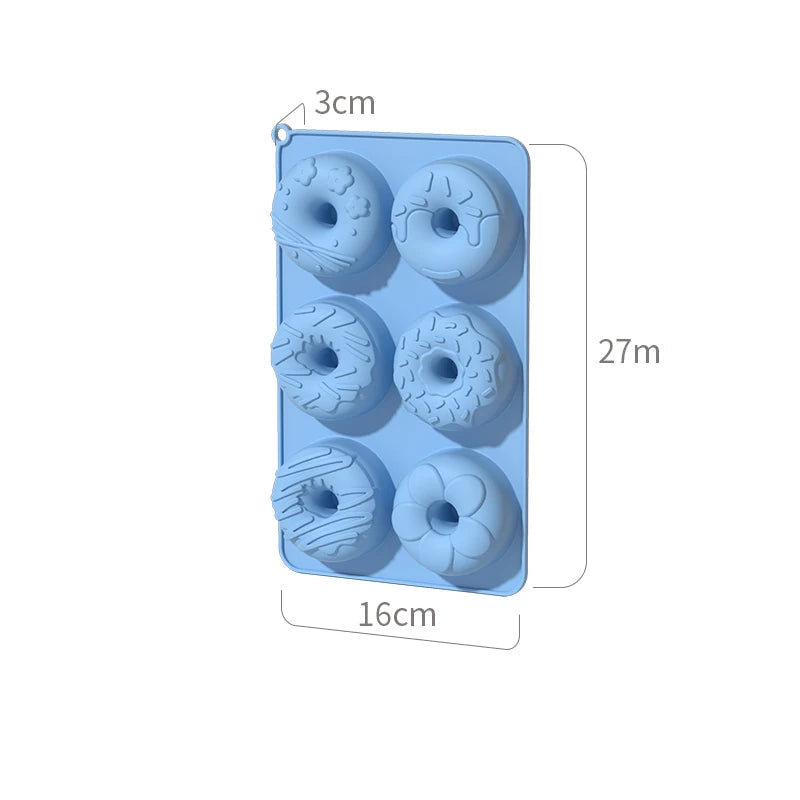 Foremka do Pieczenia Pączków / Donutów (6 szt.) | Silikonowa Non-Stick 16x27x3cm