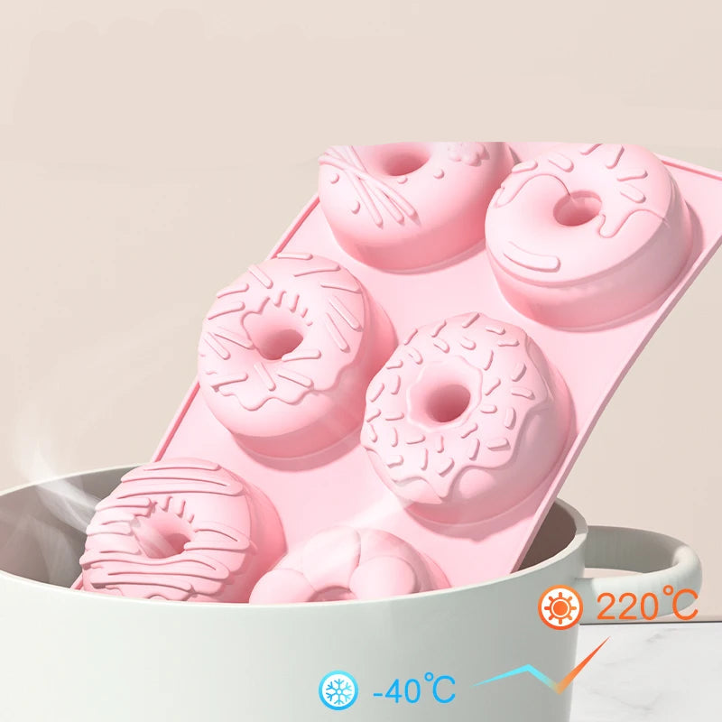 Foremka do Pieczenia Pączków / Donutów (6 szt.) | Silikonowa Non-Stick 16x27x3cm