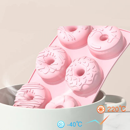 Foremka do Pieczenia Pączków / Donutów (6 szt.) | Silikonowa Non-Stick 16x27x3cm
